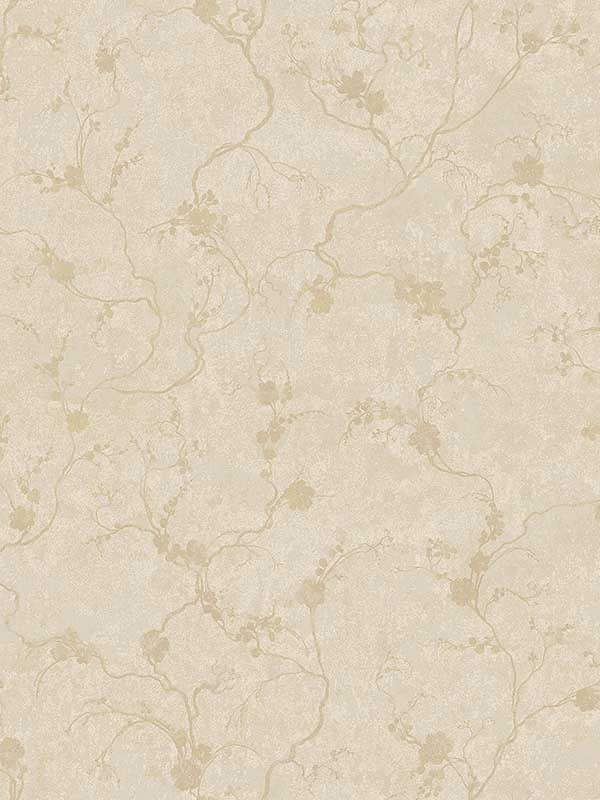 Mahina Floral Vine wallpaper in gold color - pattern number 4105-86649 - by A Street Prints in the Lumina collection