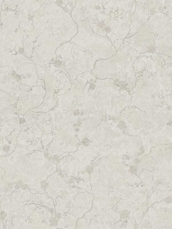 Mahina Floral Vine wallpaper in silver color - pattern number 4105-86651 - by A Street Prints in the Lumina collection