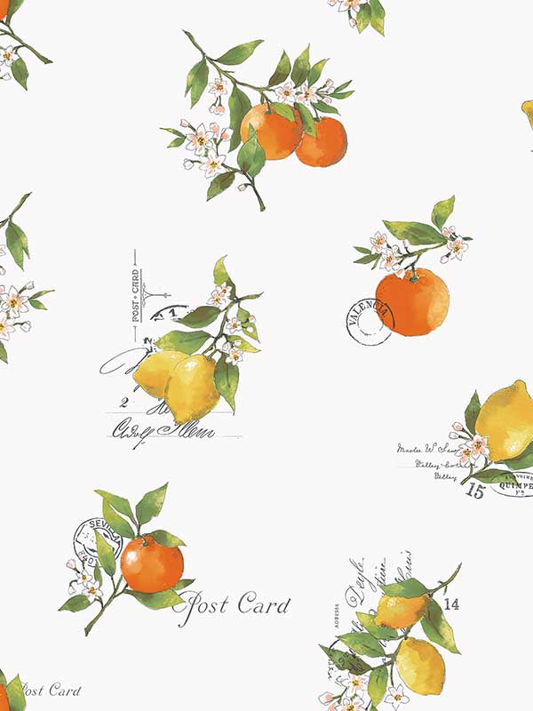 Citrus Toss fabric in orange yellow green color - pattern number G45412 - by Galerie in the Just Kitchens collection
