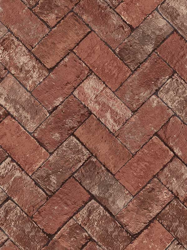 Herringbone Brick fabric in red color - pattern number G45424 - by Galerie in the Just Kitchens collection