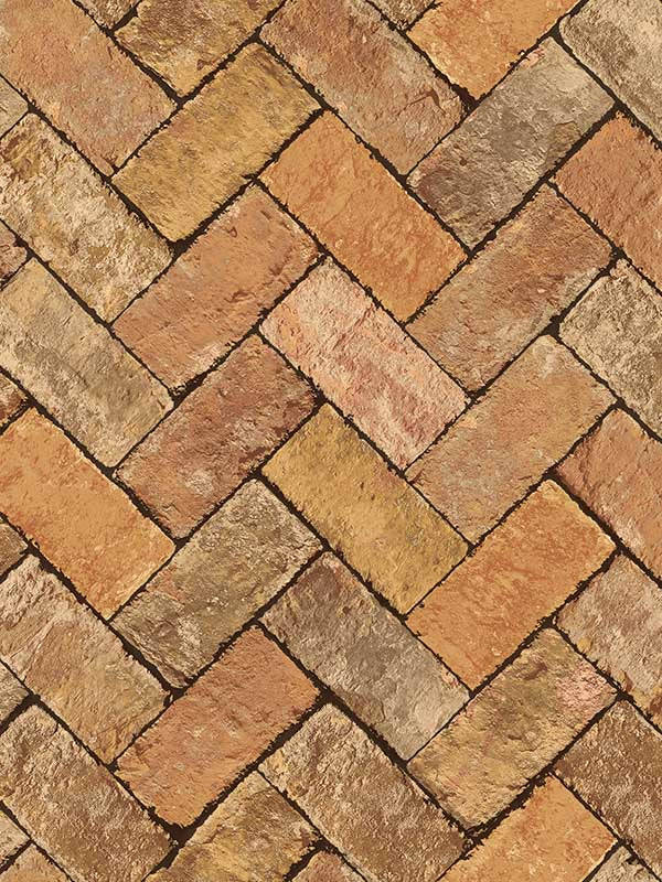 Herringbone Brick fabric in orange brown color - pattern number G45428 - by Galerie in the Just Kitchens collection