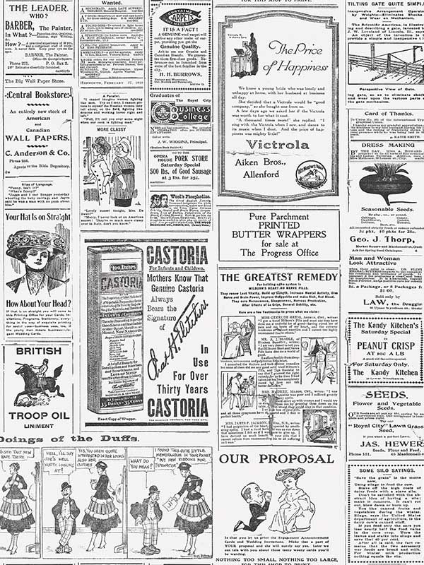 Newspaper fabric in black white color - pattern number G45449 - by Galerie in the Just Kitchens collection