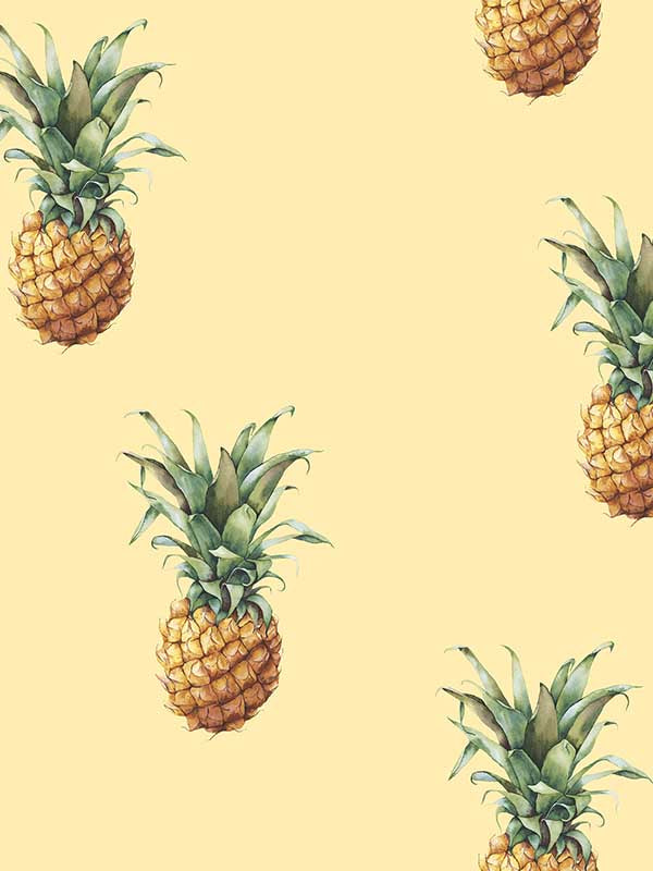 Pineapples wallpaper in yellow color - pattern number G45452 - by Galerie in the Just Kitchens collection