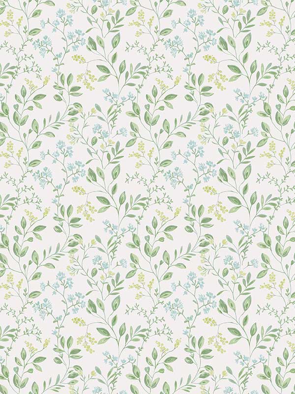 Spring Leaf Trail fabric in green blue color - pattern number G45457 - by Galerie in the Just Kitchens collection