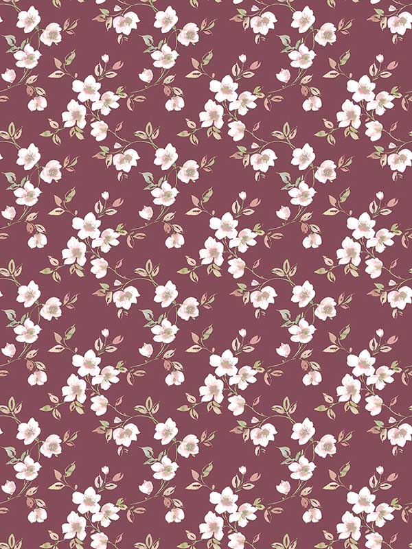 Anenome Mini fabric in cranberry pink green color - pattern number G78482 - by Galerie in the Secret Garden collection