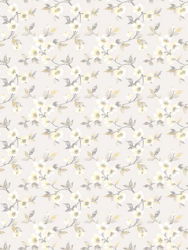 Anenome Mini fabric in grey yellow color - pattern number G78486 - by Galerie in the Secret Garden collection