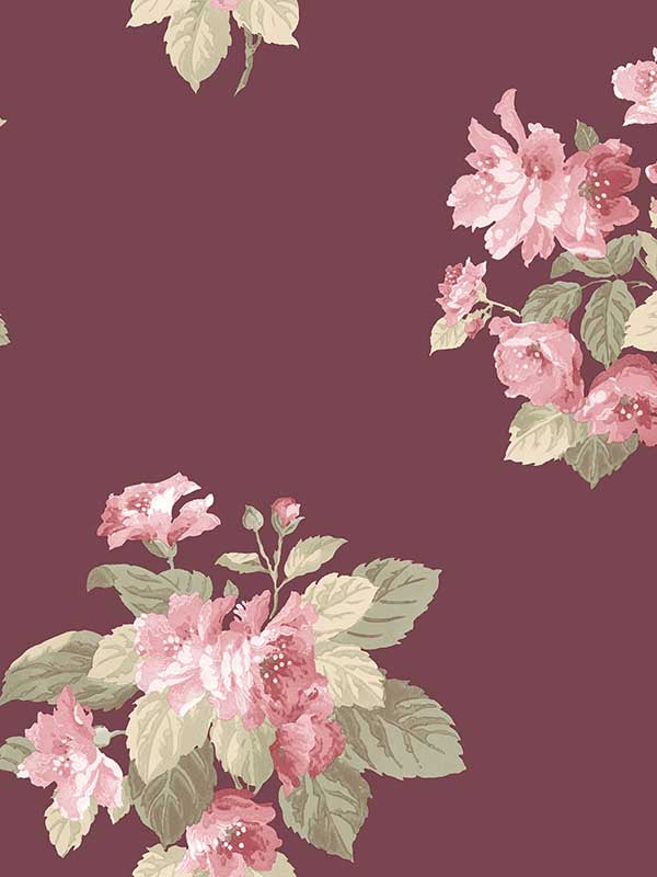 Classic Bouquet fabric in cranberry pink green color - pattern number G78496 - by Galerie in the Secret Garden collection