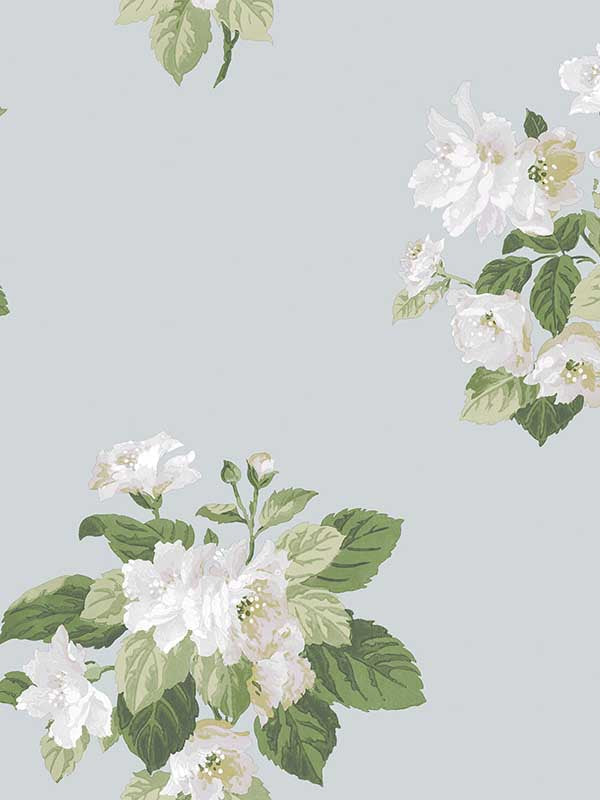 Classic Bouquet fabric in duck egg green light grey color - pattern number G78497 - by Galerie in the Secret Garden collection