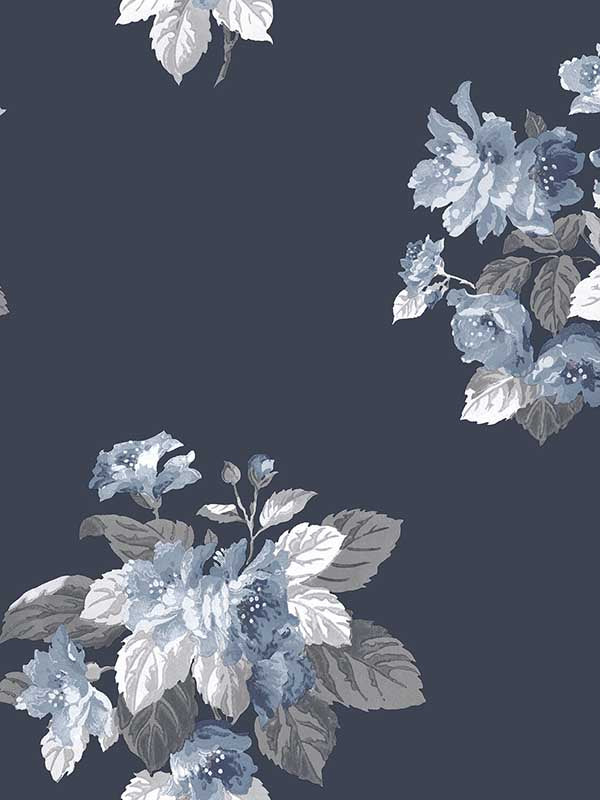 Classic Bouquet fabric in navy color - pattern number G78498 - by Galerie in the Secret Garden collection