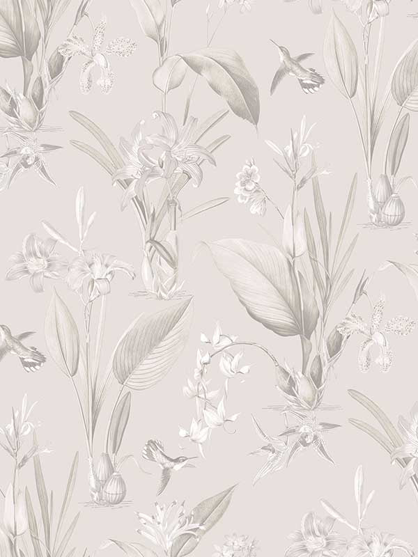 Cottage Botanical fabric in beige grey color - pattern number G78503 - by Galerie in the Secret Garden collection