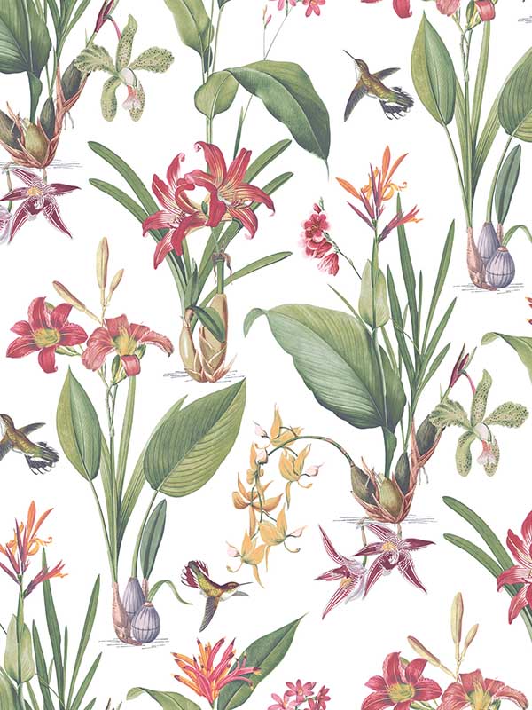 Cottage Botanical fabric in fresh colours color - pattern number G78505 - by Galerie in the Secret Garden collection