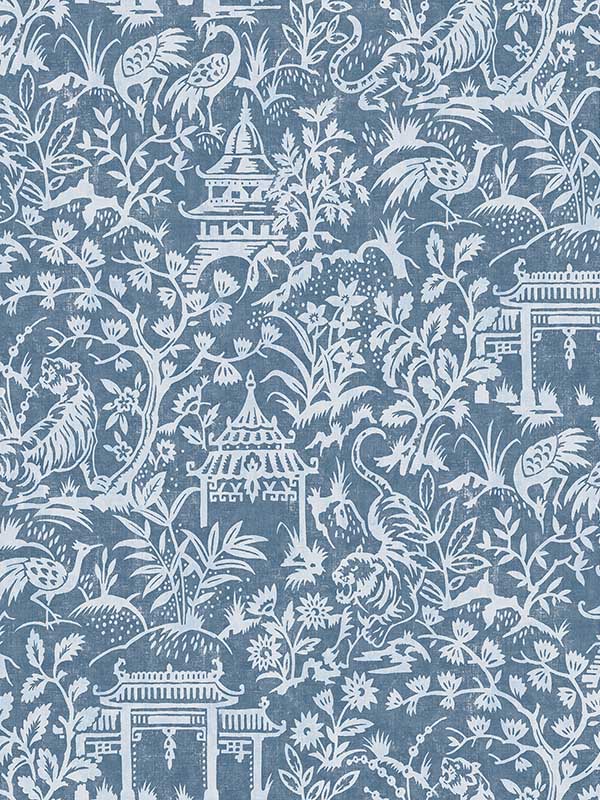 Garden Toile fabric in blue color - pattern number G78508 - by Galerie in the Secret Garden collection