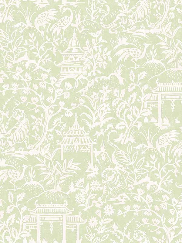 Garden Toile fabric in green color - pattern number G78509 - by Galerie in the Secret Garden collection
