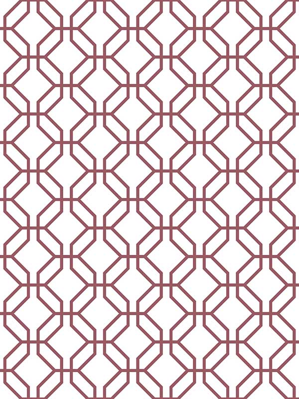 Trellis Positive fabric in cranberry color - pattern number G78527 - by Galerie in the Secret Garden collection