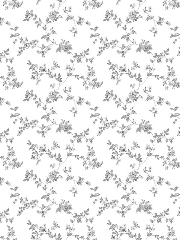 Delicate Floral fabric in black grey color - pattern number G56646 - by Galerie in the Small Prints collection