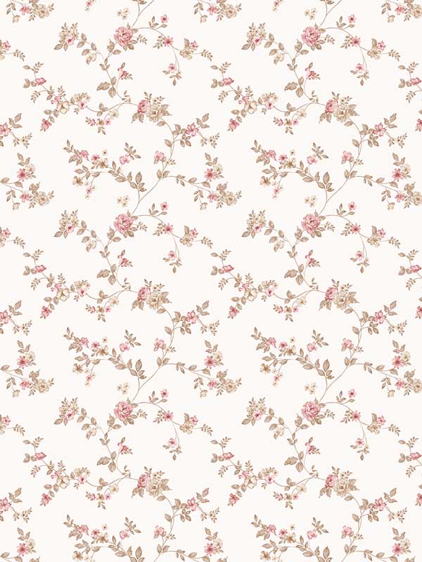 Delicate Floral fabric in cranberry tan color - pattern number G56648 - by Galerie in the Small Prints collection