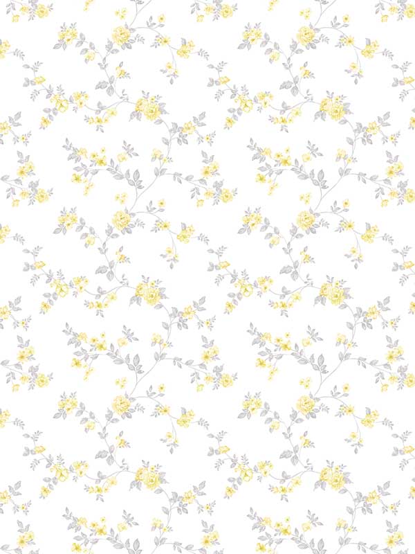 Delicate Floral fabric in yellow grey color - pattern number G56650 - by Galerie in the Small Prints collection