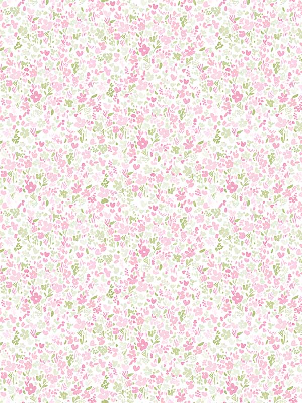 Mini Mod Floral wallpaper in pink green color - pattern number G56669 - by Galerie in the Small Prints collection
