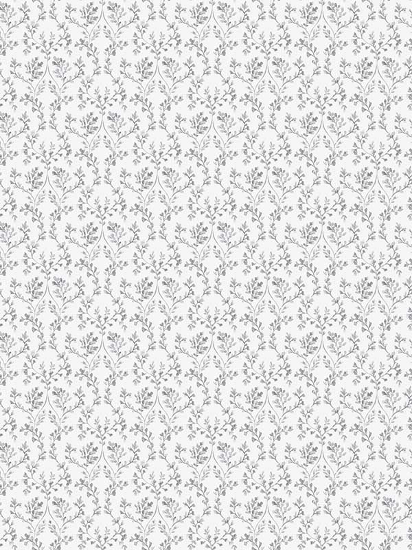 Ogee Floral wallpaper in black grey color - pattern number G56678 - by Galerie in the Small Prints collection