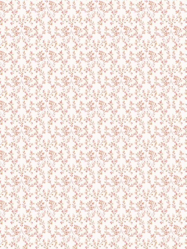 Ogee Floral wallpaper in cranberry tan color - pattern number G56679 - by Galerie in the Small Prints collection