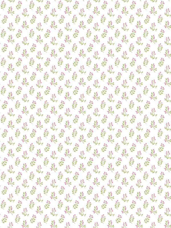 Vintage Bud wallpaper in pink green color - pattern number G56710 - by Galerie in the Small Prints collection