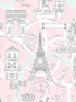 Paris Scene Peel and Stick fabric in pale pink color - pattern number NW44801 - by NextWall in the Peel and Stick Wallpaper by Nextwall collection