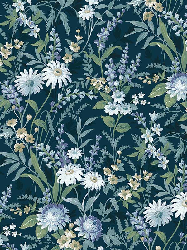 Vintage Floral Peel and Stick fabric in teal color - pattern number NW45712 - by NextWall in the Peel and Stick Wallpaper by Nextwall collection