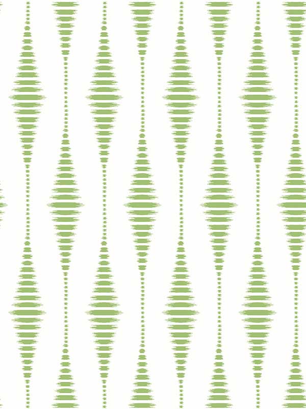 Striped Ikat Peel and Stick wallpaper in macaw green color - pattern number NW46404 - by NextWall in the Peel and Stick Wallpaper by Nextwall collection