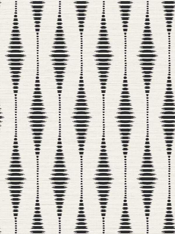 Striped Ikat Peel and Stick wallpaper in ebony and linen color - pattern number NW46410 - by NextWall in the Peel and Stick Wallpaper by Nextwall collection