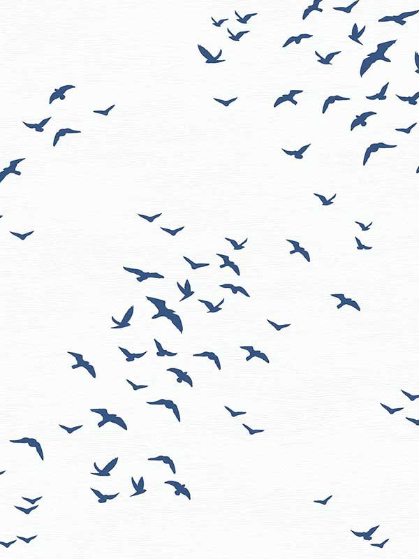 Birds in Flight Peel and Stick fabric in navy blue color - pattern number NW47602 - by NextWall in the Peel and Stick Wallpaper by Nextwall collection