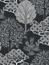 Kimono Trees fabric in black metallic color - pattern number BW3852 - by York in the Inspired by Color Black and White III collection