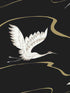 Soaring Cranes fabric in black and gold color - pattern number BW3871 - by York in the Inspired by Color Black and White III collection