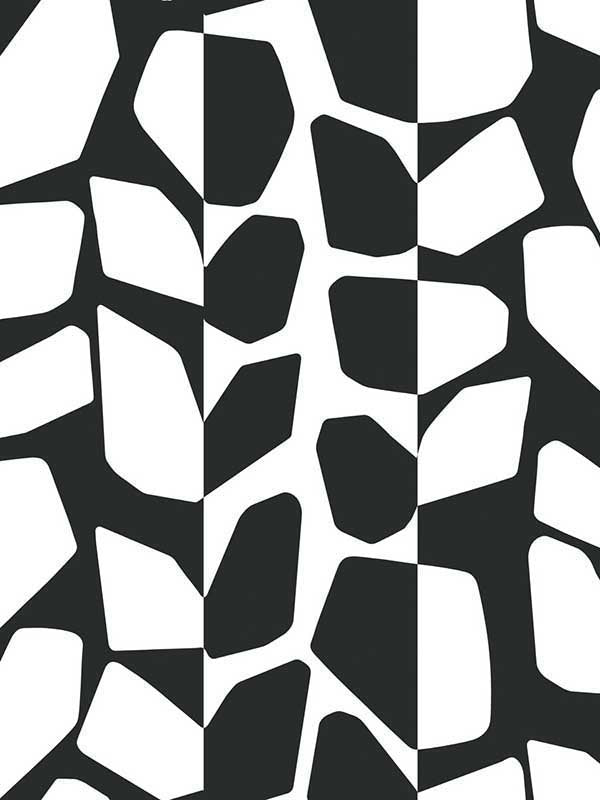 Primitive Vines fabric in black and white color - pattern number BW3893 - by York in the Inspired by Color Black and White III collection