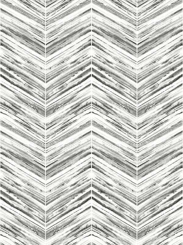 Petite Watercolor Chevron fabric in black and white color - pattern number BW3911 - by York in the Inspired by Color Black and White III collection