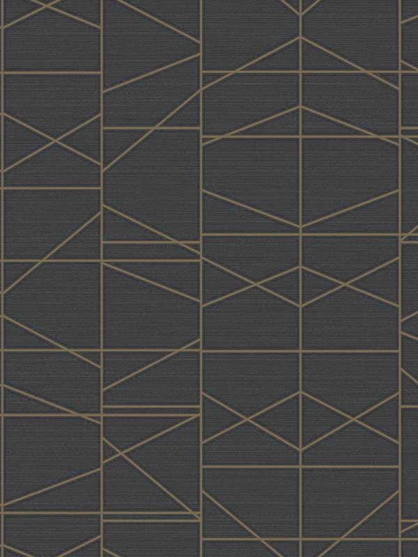Modern Perspective fabric in gold color - pattern number GM7547 - by York in the Inspired by Color Black and White III collection