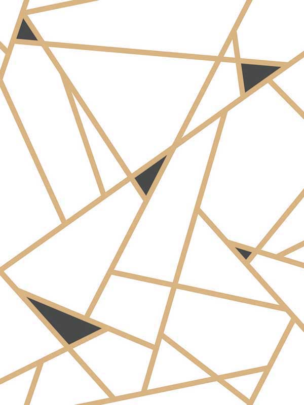 Prismatic fabric in gold and black color - pattern number RY2702 - by York in the Inspired by Color Black and White III collection