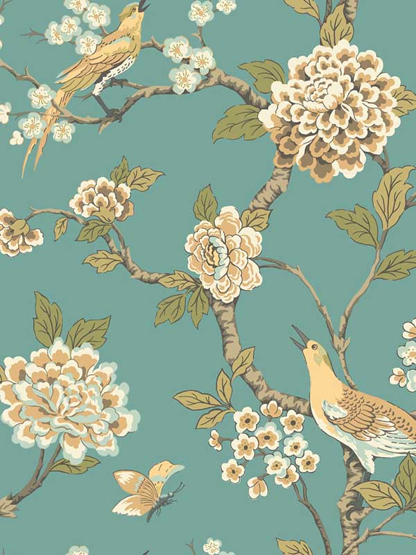 Fanciful fabric in teal color - pattern number AF1901 - by York in the Inspired by Color Blues II collection