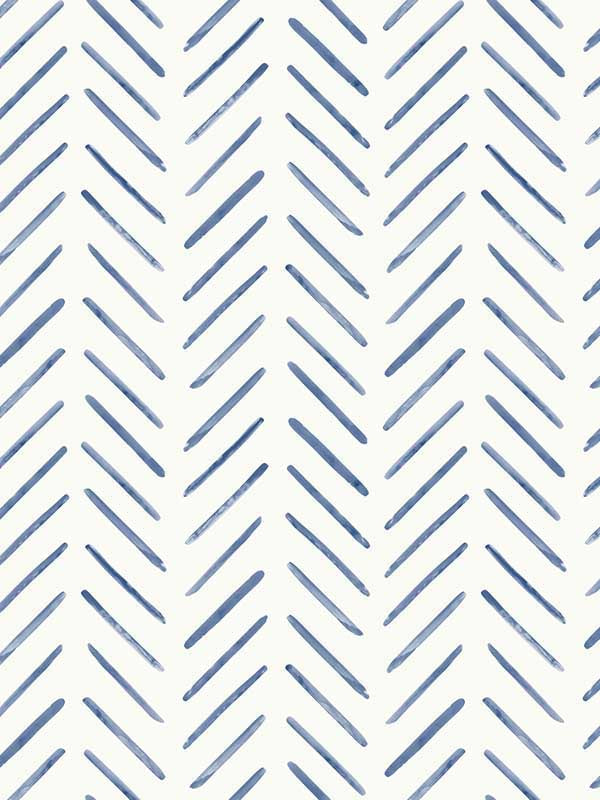 Painted Herringbone fabric in navy color - pattern number CV4455 - by York in the Inspired by Color Blues II collection