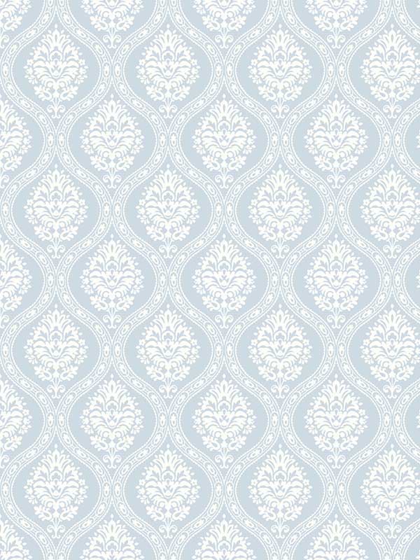 Small Scale Ogee fabric in blue color - pattern number DM5026 - by York in the Inspired by Color Blues II collection