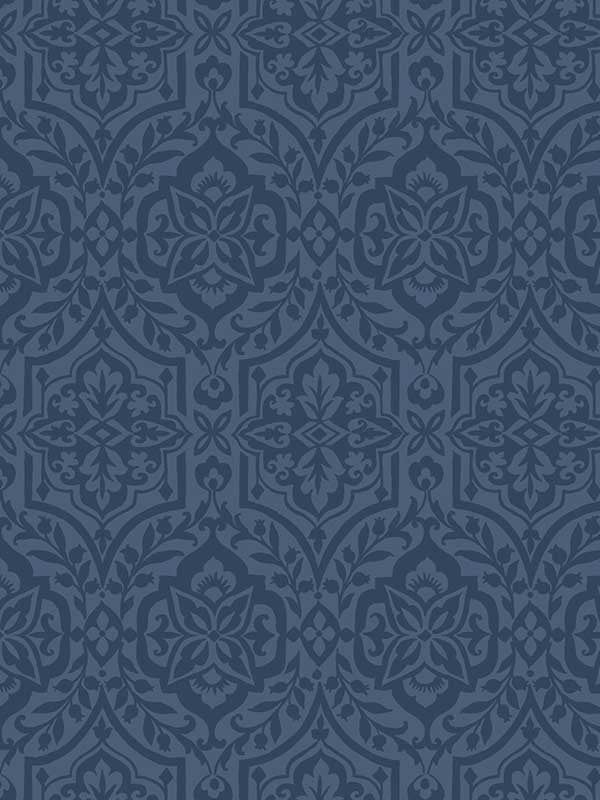 Cathedral Damask fabric in blue color - pattern number DM5037 - by York in the Inspired by Color Blues II collection