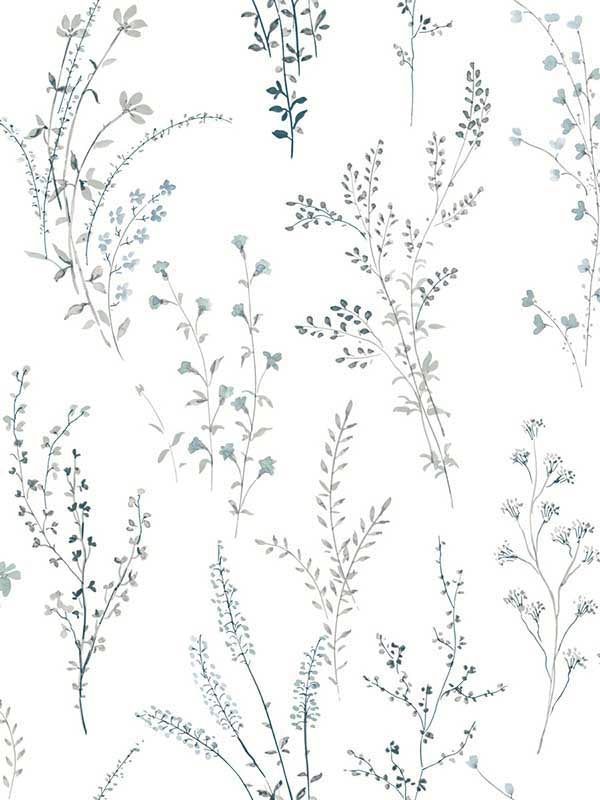 Wildflower Sprigs fabric in blue and green color - pattern number FH4027 - by York in the Inspired by Color Blues II collection