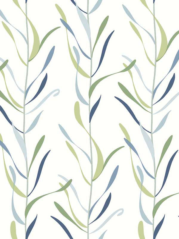 Chloe Vine wallpaper in peacock color - pattern number GO8323 - by York in the Inspired by Color Blues II collection