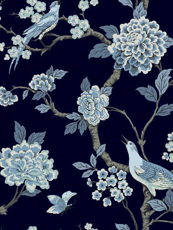 Fanciful fabric in navy color - pattern number GR5934 - by York in the Inspired by Color Blues II collection