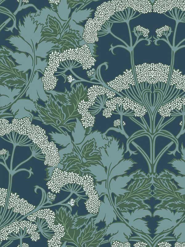 Yarrow Nouveau fabric in blue and green color - pattern number NV5558 - by York in the Inspired by Color Blues II collection