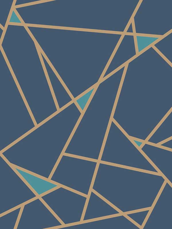 Prismatic fabric in navy and gold metallic color - pattern number RY2704 - by York in the Inspired by Color Blues II collection