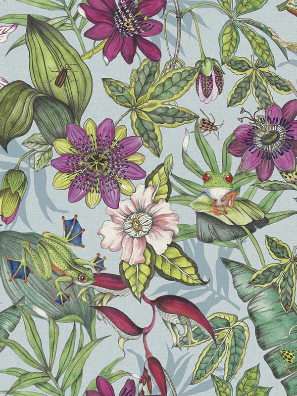 Rainforest fabric in multicolor color - pattern number BL1701 - by York in the Blooms Second Edition collection
