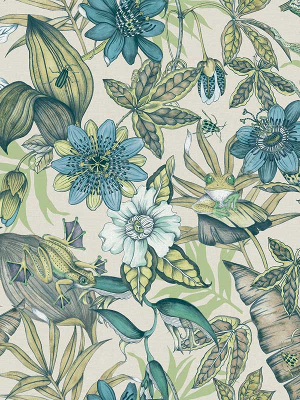Rainforest fabric in multicolor color - pattern number BL1705 - by York in the Blooms Second Edition collection