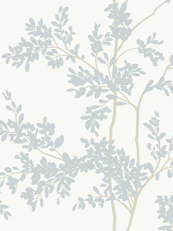 Lunaria Silhouette fabric in white and cloud blue color - pattern number BL1802 - by York in the Blooms Second Edition collection