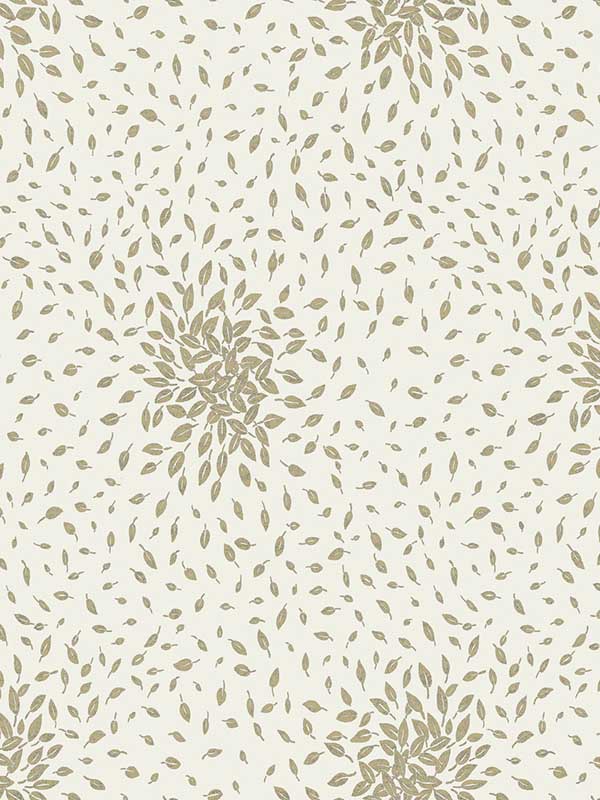 Petite Leaves fabric in cream and gold color - pattern number MD7103 - by Antonina Vella in the Modern Metals Second Edition collection