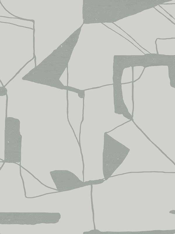 Abstract Geo fabric in fog and silver color - pattern number MD7111 - by Antonina Vella in the Modern Metals Second Edition collection